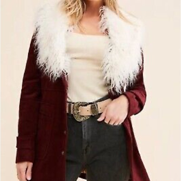 NWOT Free People Lady Lane Faux Fur Corduroy Jacket Size Small Z347